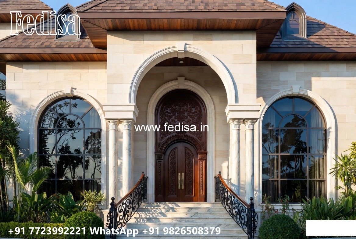 Grand Entrance Villa Design 3000 Sq Ft House Plans With Photos No-9039