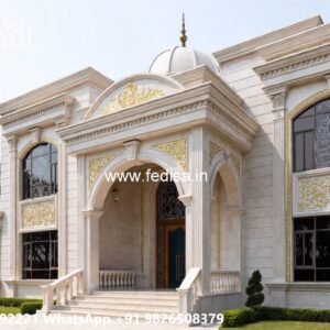Symmetrical Villa Architecture Stone Cottage House Plans No-9165