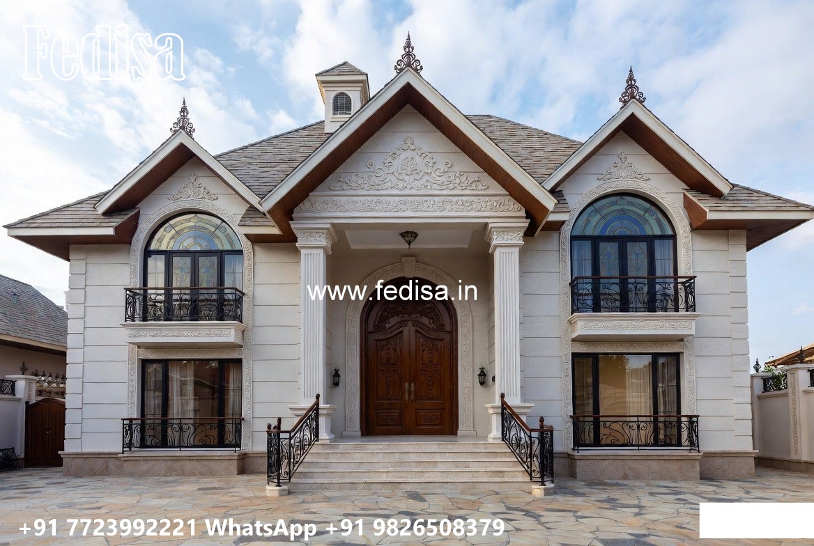 Stone Finish Villa Design 40 Square Meters House No-9166