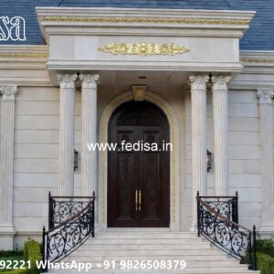 Classic Outdoor Patio Villa Three Story House Design No-9302