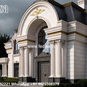 Stone Finish Home Exterior House Design With Pool No-9372