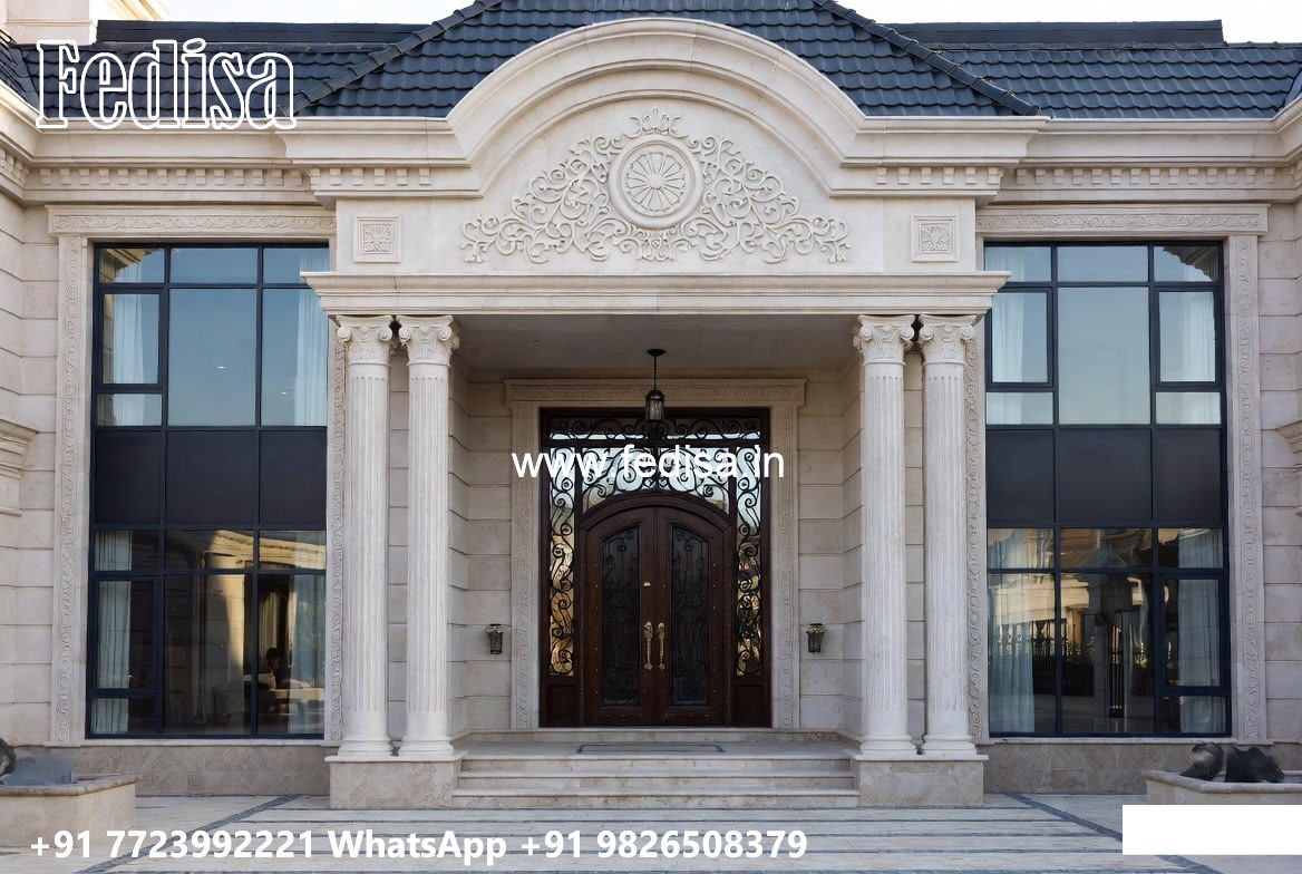 Classic House Front Elevation Design Exterior Paint Combinations No-9718