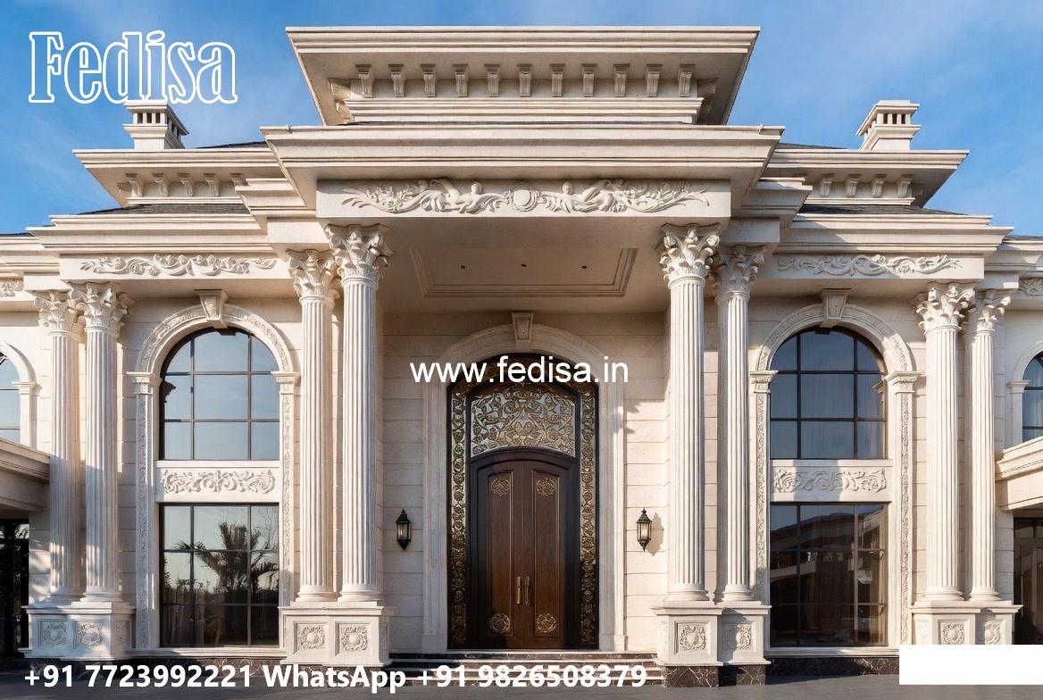 Classic Home Front Elevation Design Yellow Exterior House Paint No-9878