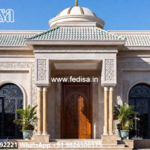 Classic Villa Design With Swimming Pool Gray Outside Wall Paint No-9917