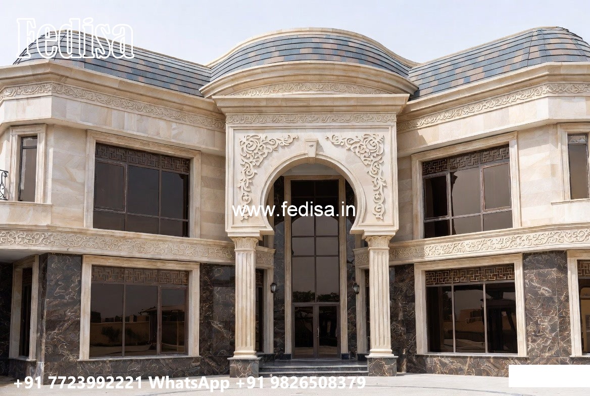 Small Classic Villa Design Inspiration Brown Exterior House Paint No-10037