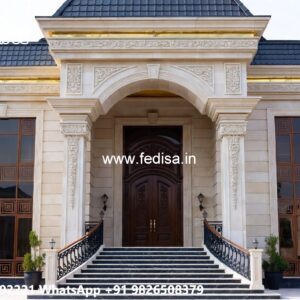 House With Columns Exterior Duplex Villa Design No-10064
