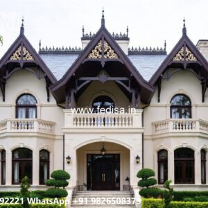 Neoclassical Villa Facade Villa Map Design No-10136