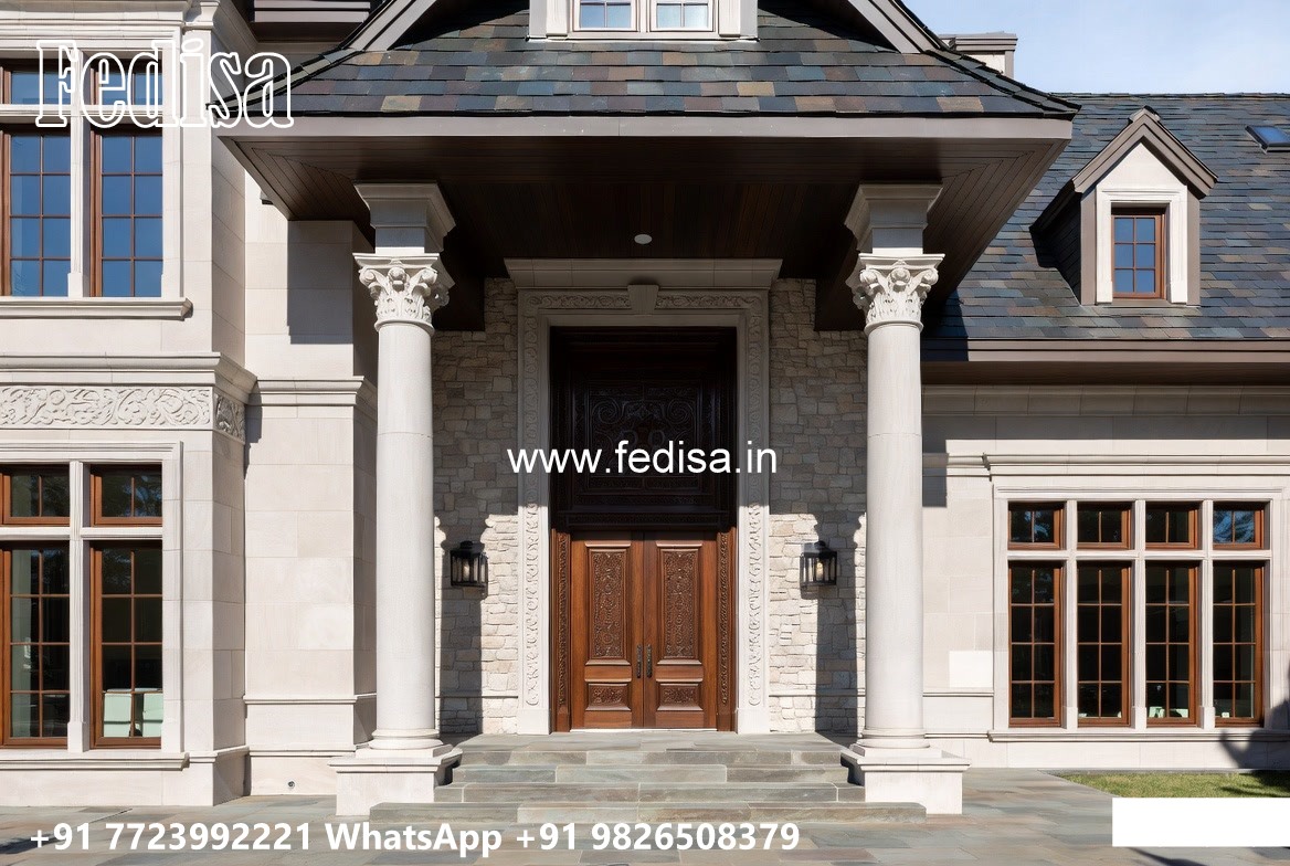 Luxury Classic Living Room Single Story Villa Design No-10144