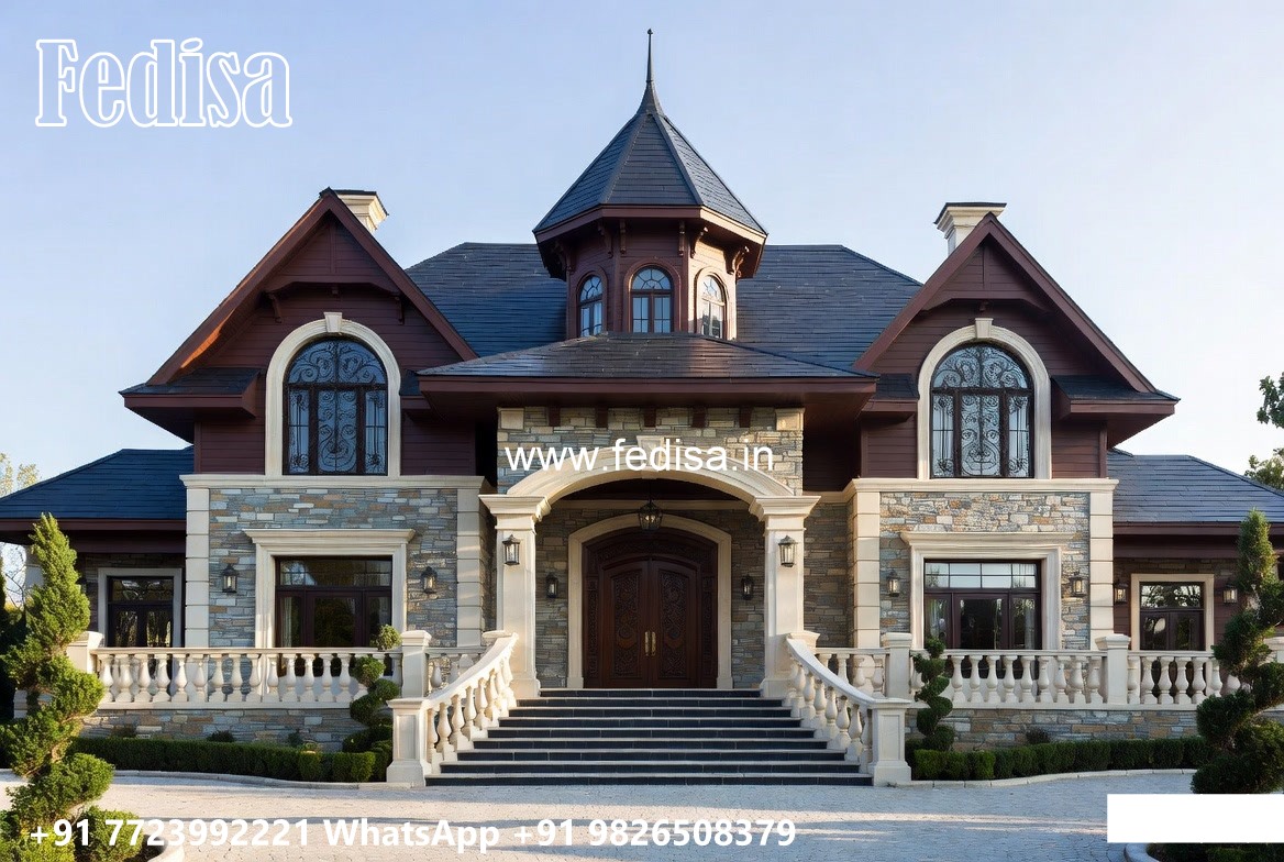 Heritage Style Villa Exterior Villa Stairs Design No-10384