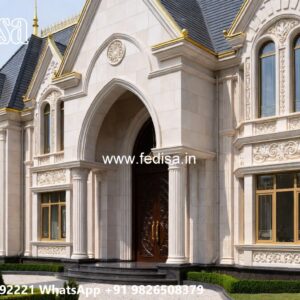 Stone Finish Villa Design 3 Bhk Villa Design No-10386