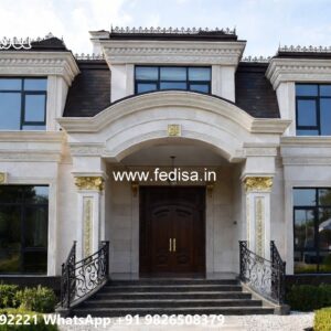 Classic Front Elevation Tropical Villa Design No-10428