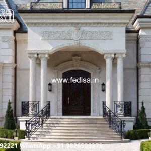 Stone Finish Villa Design Modern Villa Gate Design No-10508