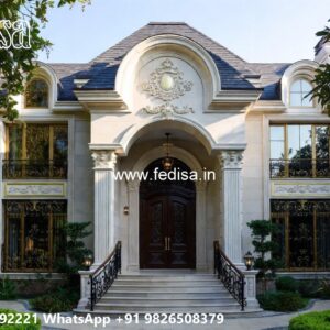 Classic Villa Design With Swimming Pool Villa Entrance Design Exterior No-10527