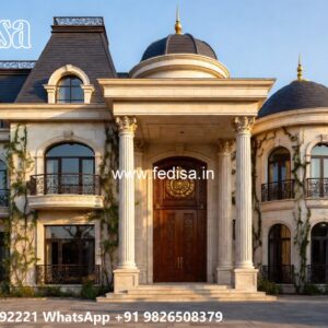 Classic Front Elevation Mexican Villa Design No-10550