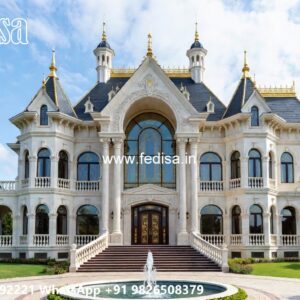 Traditional House Facade Flat Villa Design No-10586