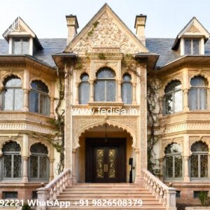 Heritage Style Villa Exterior Main Door Design No-10628