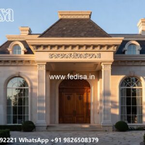 Neoclassical Villa Facade Single Story House Plans No-10746