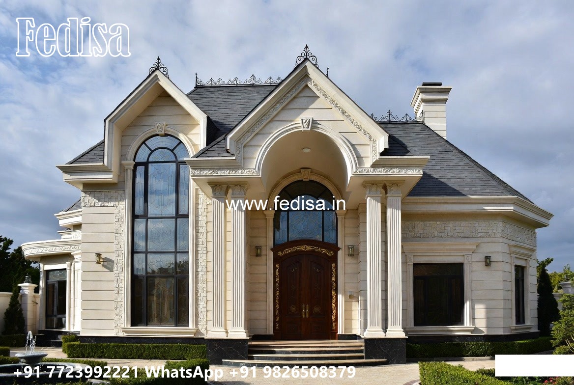 Classic House Front Elevation Design Flat Roof House No-10816