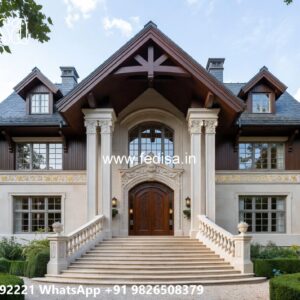Heritage Style Villa Exterior Farmhouse Interior Design No-10872