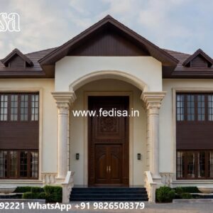 Luxury Villa Landscaping Single Floor Home Front Design No-10884