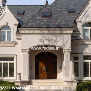 Classic Villa Design With Swimming Pool Narrow House Plans No-10893