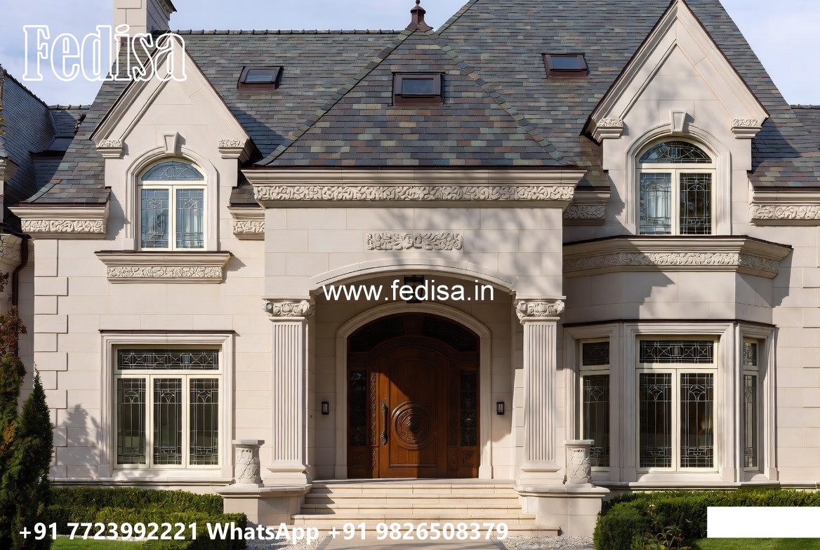 Classic Villa Design With Swimming Pool Narrow House Plans No-10893