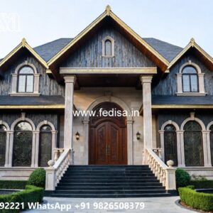 Stone Finish Villa Design Home Layout No-10996