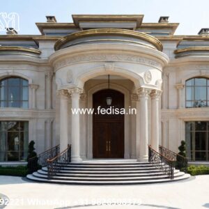 Stone Exterior Classic Home House Arch Design No-11042
