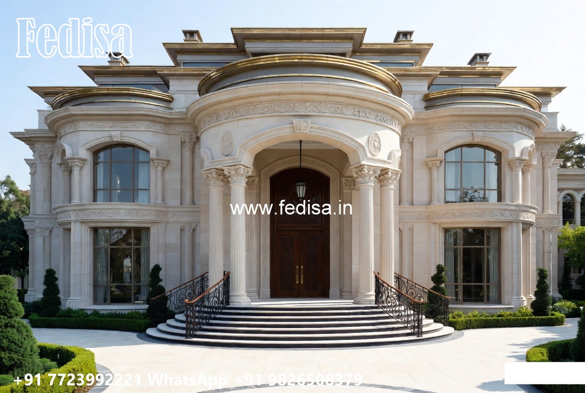 Stone Exterior Classic Home House Arch Design No-11042