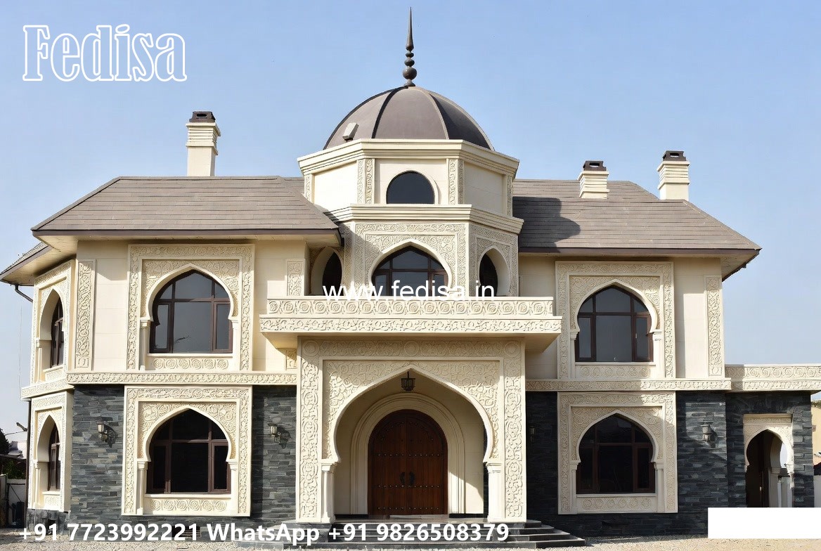 Luxury Classic Home Flat Roof House Design No-11068