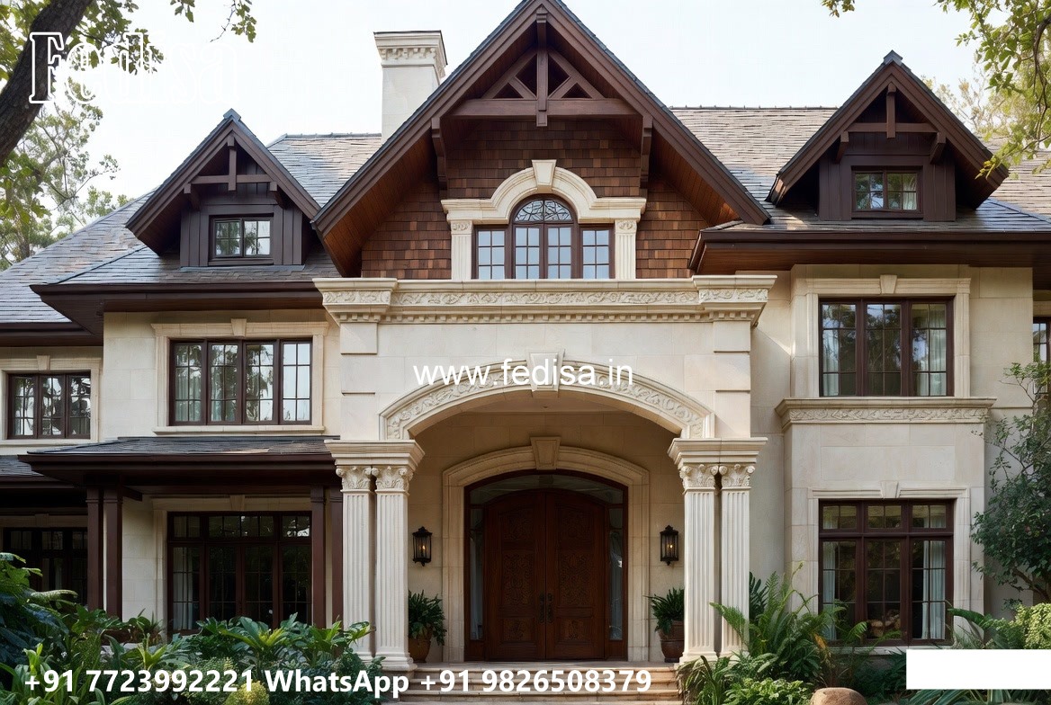 Classic Home Exterior Three Bedroom House Design No-11073