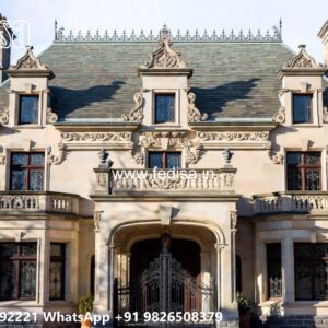 Vintage House Style 3 Storey House Design With Rooftop No-11153