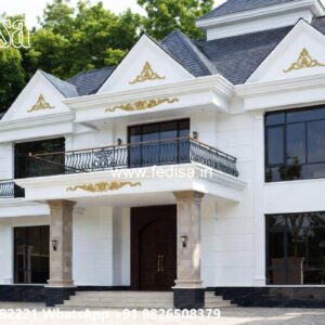 Stone Finish Home Exterior Modern House Layout No-11202