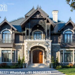 Classic Villa Design Double Storey House Plans With Balcony No-11225