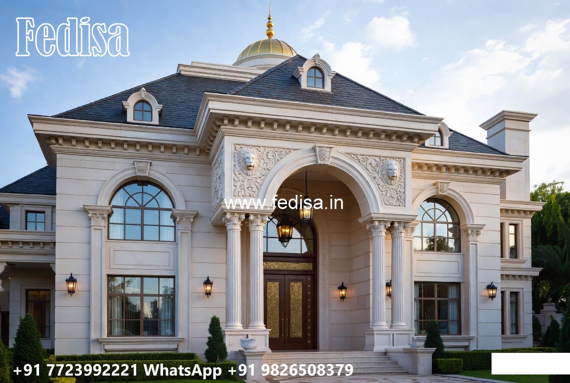 Classic Villa Exterior Farmhouse Home Plans No-11355