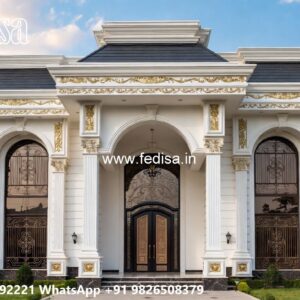 Neoclassical Villa Facade Small Cabin Ideas No-11356