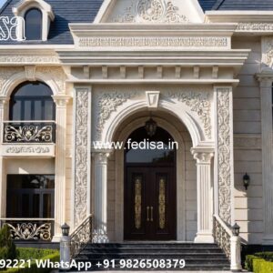 Stone Finish Villa Design Foyer Decorating Ideas No-11362