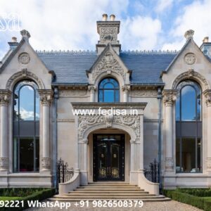 Small Classic Villa Design Inspiration Exterior House Pillars Design No-11379