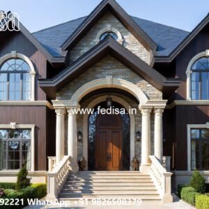 Classic Villa Front Elevation Design 3d House Plans Indian Style No-11384