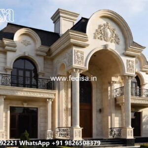 Classic Home Front Elevation Design Mediterranean Style Living Room No-11464