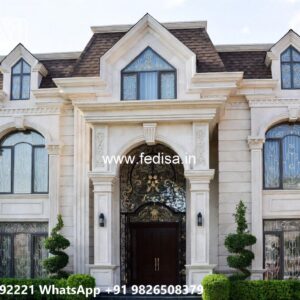 Stone Finish Villa Design 5 Marla House Design No-11484