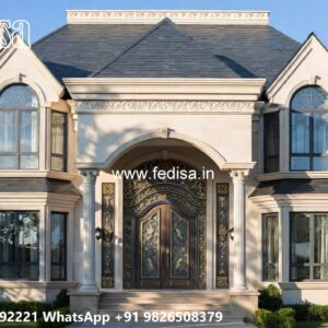 Classic Outdoor Patio Villa First Floor Front Balcony Design No-11498