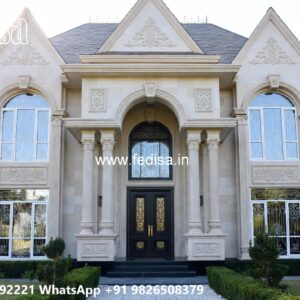 Stone Finish Villa Design Elegant House Design No-11606