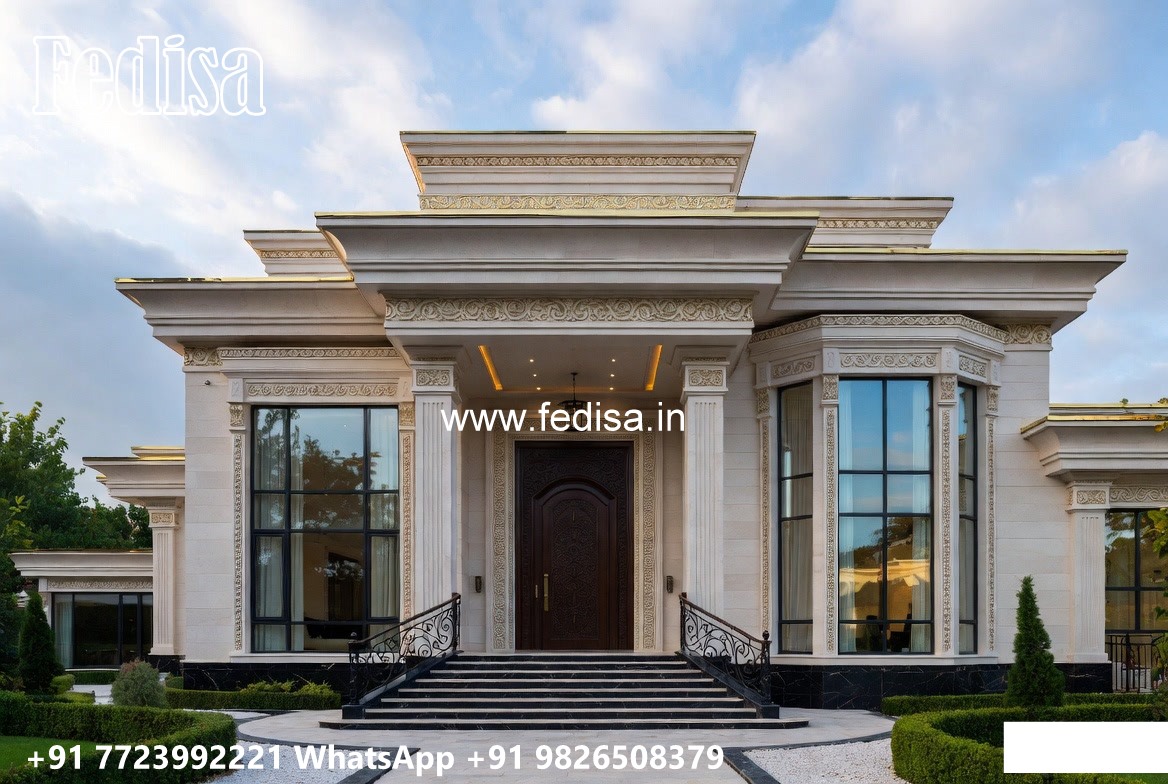 Classic House Front Elevation Design Minimalist Style Interior Design No-11670