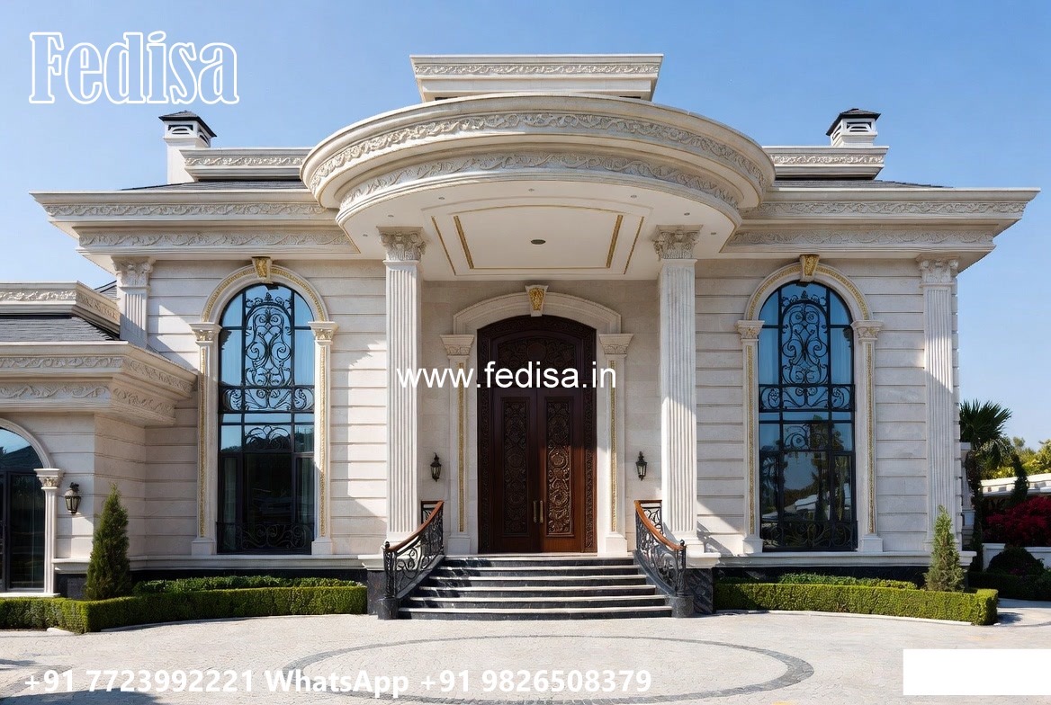 Stone Finish Home Exterior Front Wall Design In Indian House Simple No-11690