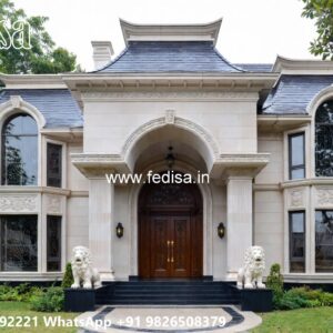 Fountain Garden Villa House Mandir Design No-11740