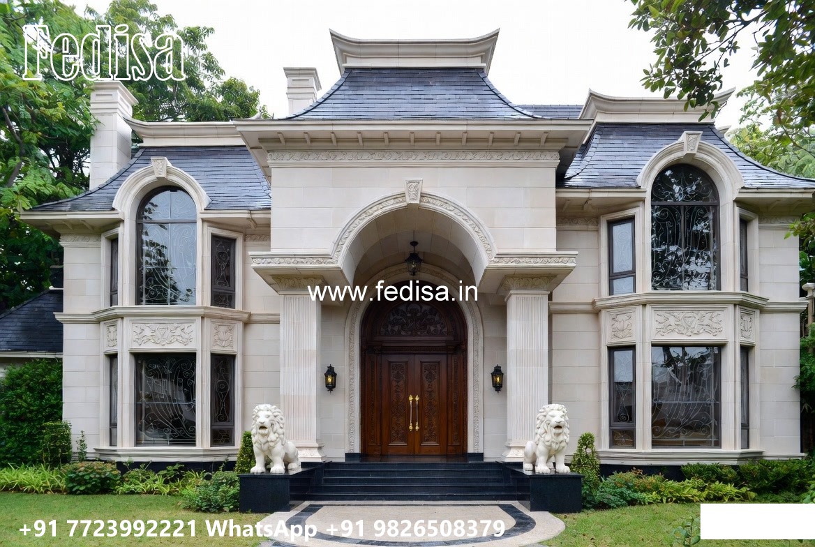 Fountain Garden Villa House Mandir Design No-11740
