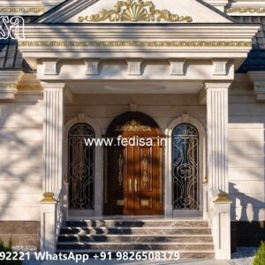Stone Exterior Classic Home Simple Two Storey House Design No-11774