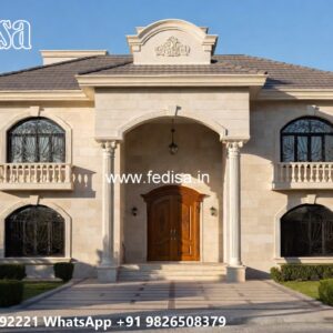 Classic Home Design With Garden Front Entrance Decor No-11833