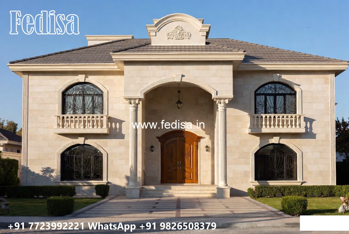 Classic Home Design With Garden Front Entrance Decor No-11833